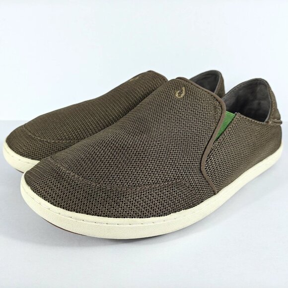 Olukai Nohea Mesh Mustang Green Men’s Slip On Shoes Size 10 M Casual Comfort - Picture 4 of 16